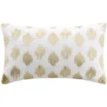 INK+IVY Nadia Dot Metallic Gold Embroidery 12&#034; x 18&#034; Oblong Pillow💫