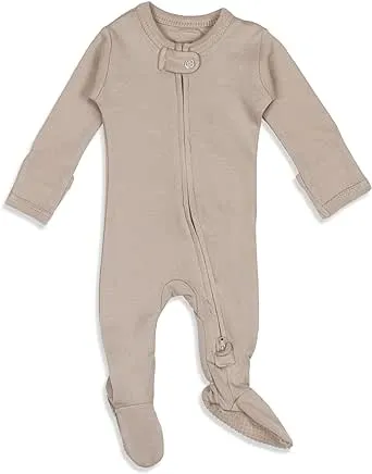 L'ovedbaby Organic 2-Way Zipper Footie Newborn / Oatmeal