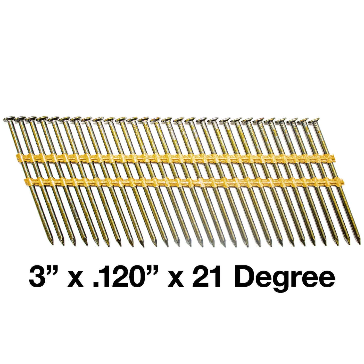 21 Degree Collated Nails - Vinyl coated framing nails in Smooth Shank 