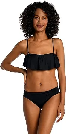 La Blanca Women's Standard Island Goddess Ruffle Bandeau Bikini Swimsuit Top