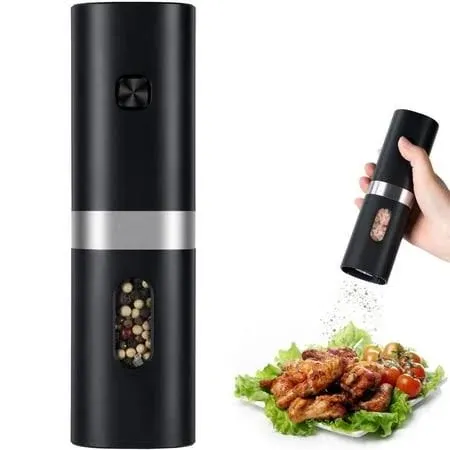 Electric Pepper Grinder, Battery Operated Salt Grinder, Automatic Pepper Mill wi