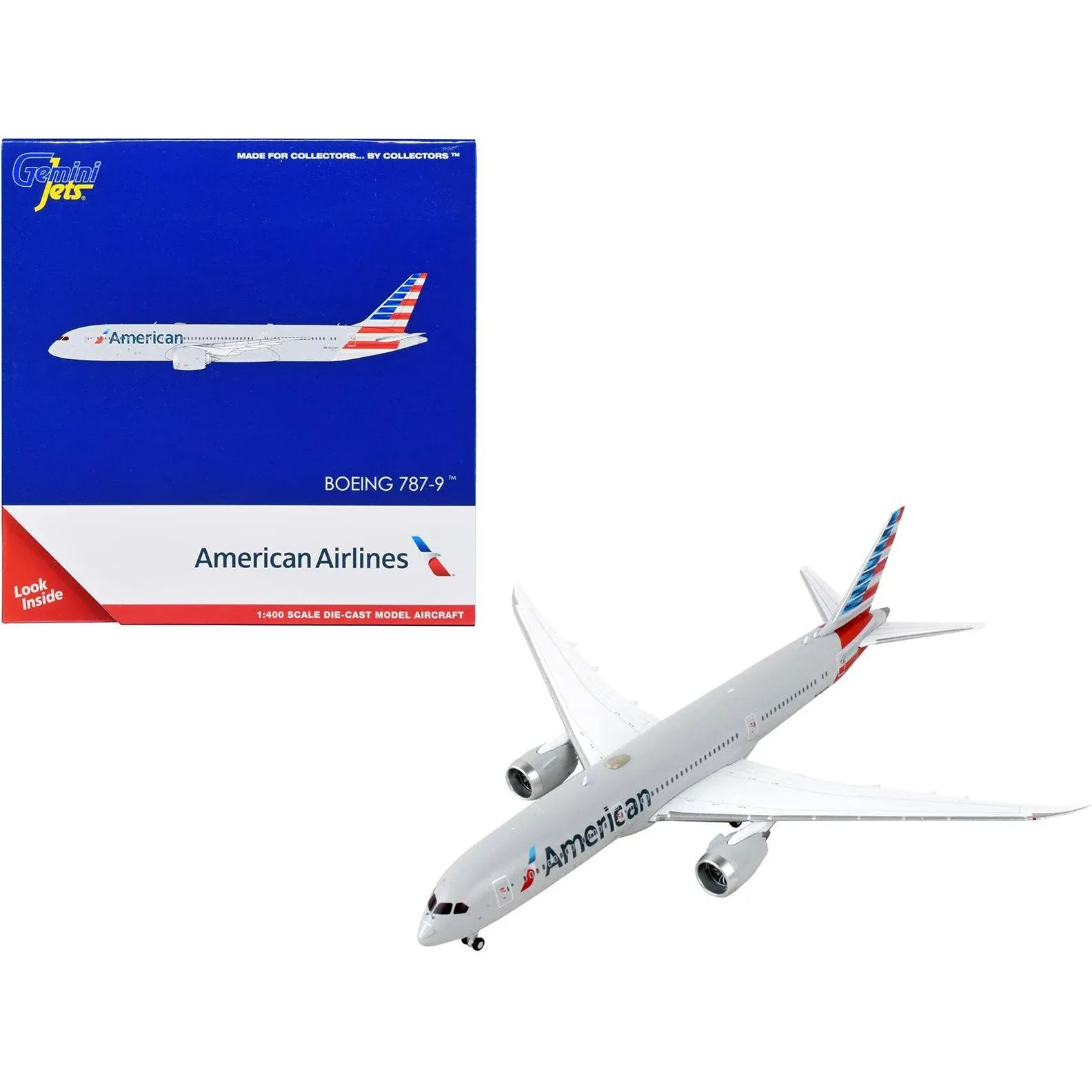 Boeing 787-9 Commercial Aircraft "American Airlines" Gray 1/400 Diecast Model Airplane by GeminiJets