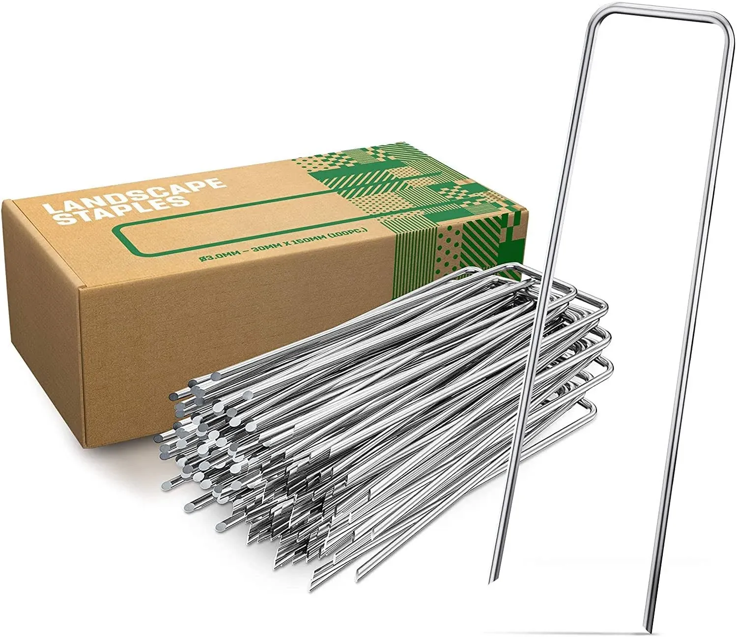 Heavy-Duty Landscape Staples - Steel - 50 Pieces - Sturdy &amp; Reliable - 6 Length