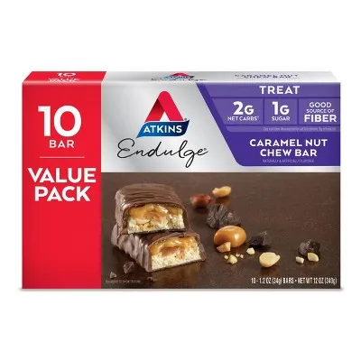 Atkins Endulge Caramel Nut Chew Bar, 1.2oz, 5-Pk (Treat)