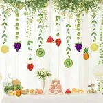 Cheerland Fruit Party Decoration Jungle Theme Backdrop Tropical Garland for Twotti Fruity Birthday Baby Shower Festival Summer Classroom Decor Party Supplies - Pack of 12