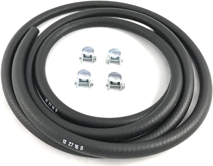 Rubber Fuel Hose - 3/8&#034; I.D. WITH Mounting Clips - 6 Feet - 30R7