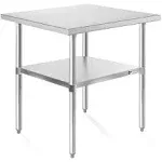 KUTLER Stainless Steel Table for Work and Prep 24 x 48 Inches, NSF Heavy Duty Commercial Kitchen Table for Restaurant