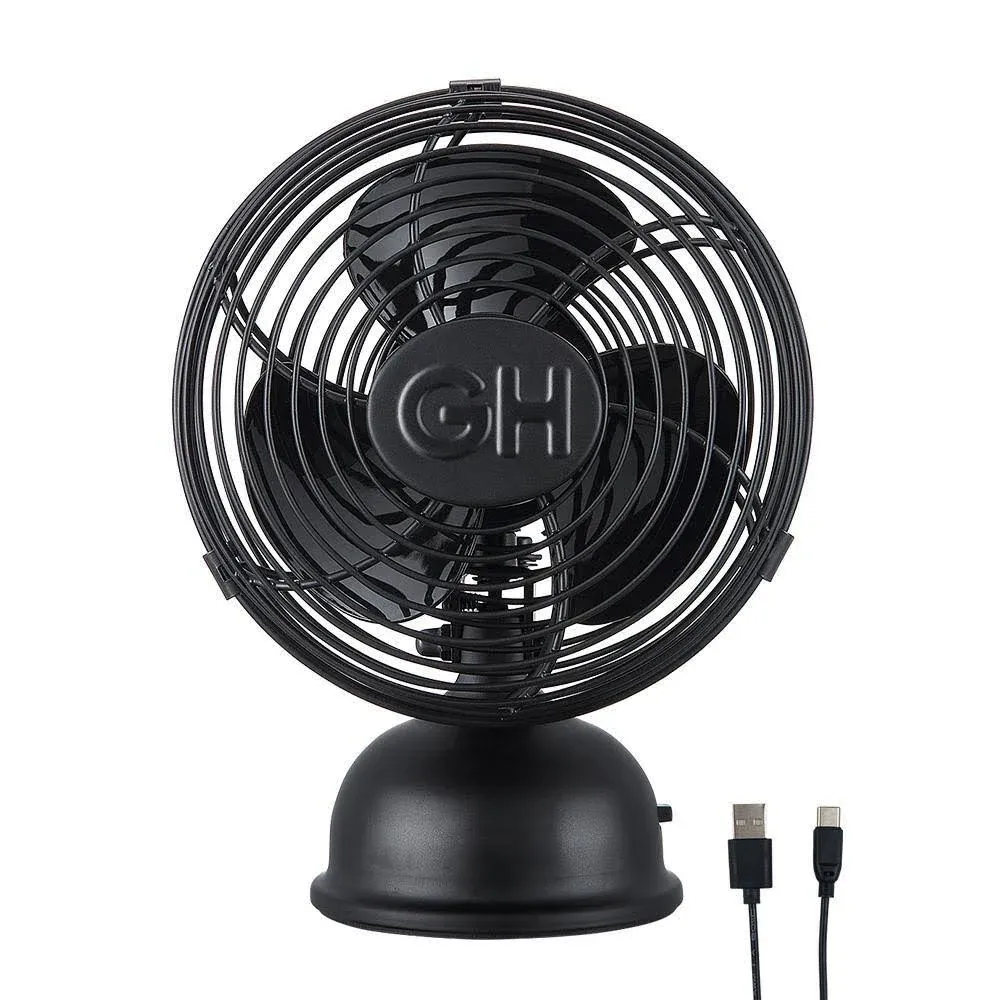 All Metal 5&#034; USB Fan with Oscillation