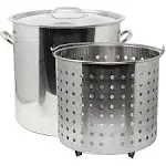 CONCORD S4040 Commercial Grade Stainless Steel Stock Pot w/ Steamer Basket, 53