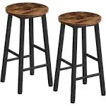 VASAGLE Bar Stools Set of 2 Bar Chairs Kitchen Breakfast Bar Stools with Footrest