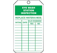 Accuform Safety Tag EYE WASH STATION INSPECTION 5¾&#034; x 3¼&#034; PF-Cardstock 25/Pack