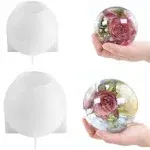 4.7'' & 4''Large Sphere Resin Molds, 2 Pcs Ball Shape Silicone Molds, One-Piece 3D Seamless Globe Epoxy Resin Molds, Large Sphere Resin Casting Mould for DIY Crafts,Flower Keepsakes, Home Decor