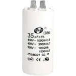 Uxcell CBB60 Run Capacitor 35uF 450V AC Double Insert 50/60Hz Cylinder 92x44mm White for Air Compressor Water Pump Motor | Harfington