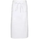 Fame F54 Full Length Bistro Two Pocket Apron - White