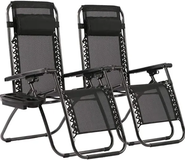 BestMassage Zero Gravity Patio Chairs with Pillow and Cup Holder