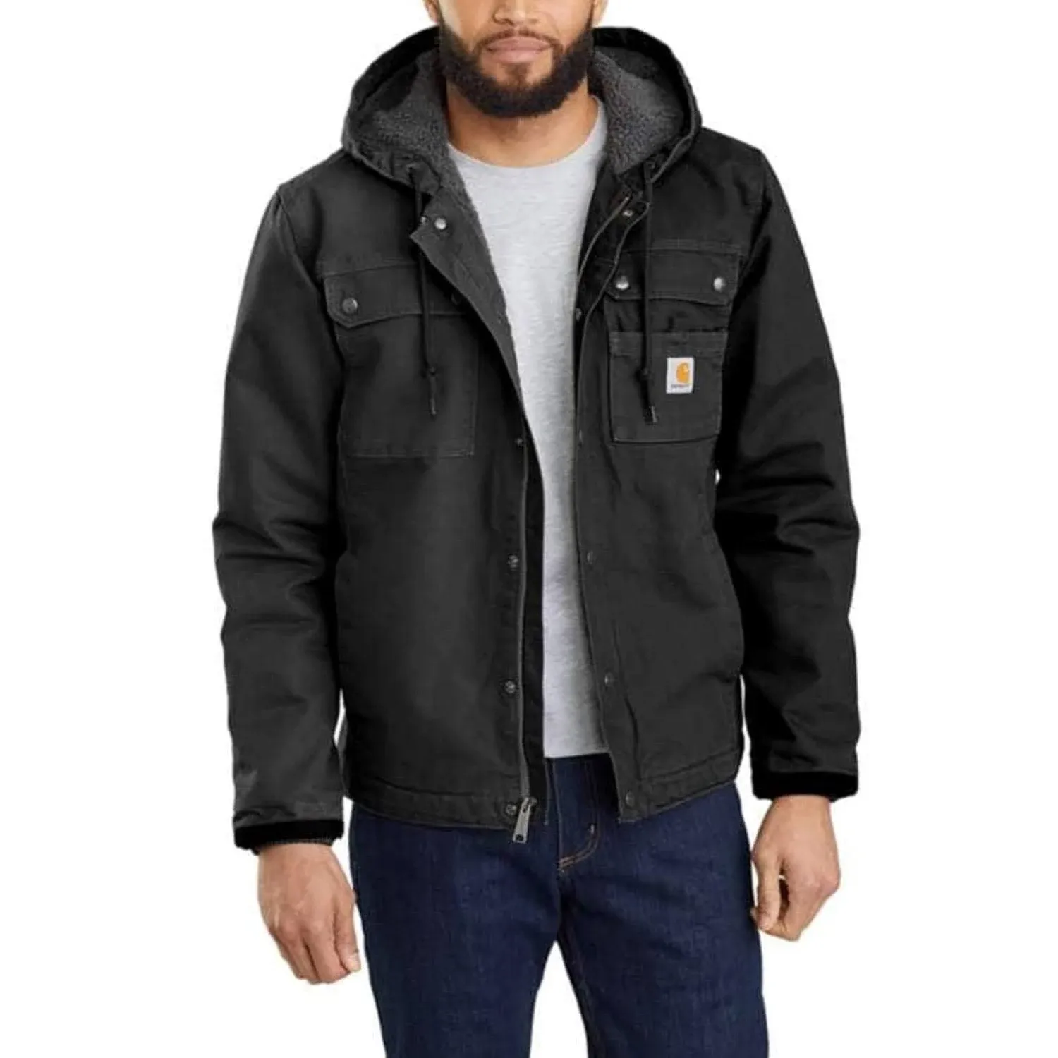 Carhartt Men's Relaxed Fit Washed Duck Sherpa-Lined Utility Jacket