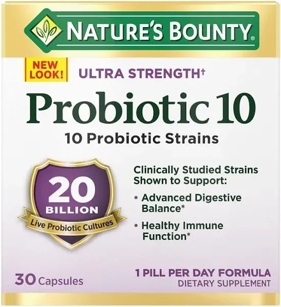 Nature's Bounty Ultra Strength Probiotic 10 Capsules