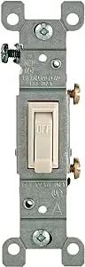 LEVITON 10 Easy Install Light Almond Standard Switches 1451-2TM 15A-120V AC/CA