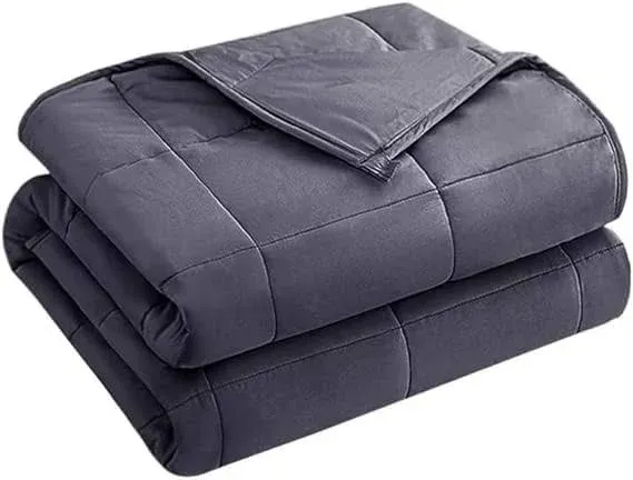 yescool Weighted Blanket for Adults (12 lbs, 48" x 72", Grey) Cooling Heavy Blanket for Sleeping Perfect for 110-130 lbs, Twin Size Breathable