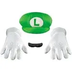 Disguise Super Mario Brothers Luigi Adult Accessory Kit, Green/White, One Size