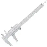 Vernier Caliper Calipers Measuring Tool Micrometer Carbon Steel Inch/Metric 0-6" Range 1/128 Inch Dual Reading Scale Professional High Accuracy Metal Vernier Caliper Gauge 0-6" L DRINYOUNG