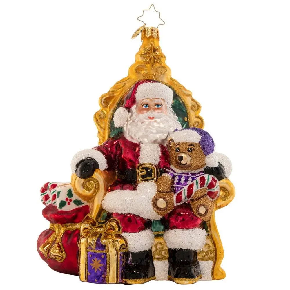 Christopher Radko Hand-Crafted European Glass Christmas Decorative Ornament, Strike A Pose Santa