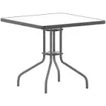 Flash Furniture TLH-073A-2-SV-GG Barker Patio Table 31-1/2" X 31-1/2" X 28"H Square