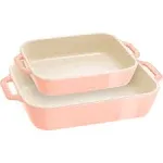 Staub Ceramic 2-Pc Rectangular Baking Dish Set Macaron Pastel - Green