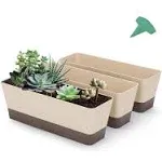 GROWNEER 3 Packs 12 Inches Rectangle Planter