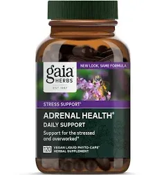 Gaia Herbs Adrenal Health Daily Stress Support 120 Liquid Capsules New 07/2026+