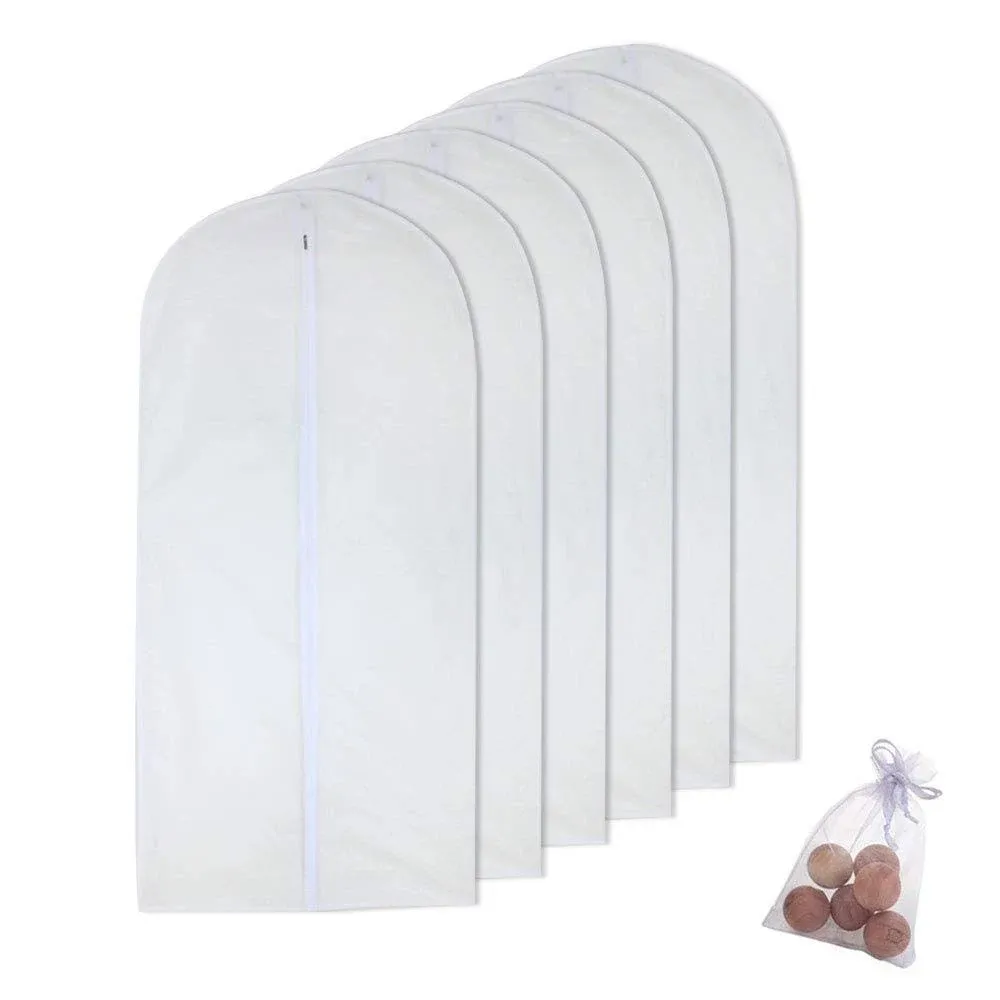 Garment Bags Covers Clear 24&#039;&#039; x 40&#039;&#039; Hanging Clothing Storage Bags and 6 Ced...