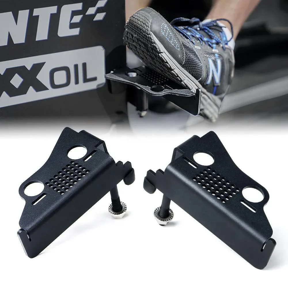 Xprite® ZS-0029-JK-FACE - Black Powder Coat Foot Pegs with Jeep Grille