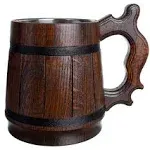 Gifts for Men Wood Beer Mug with Box Stainless Steel Cup Men Souvenir Handmad...