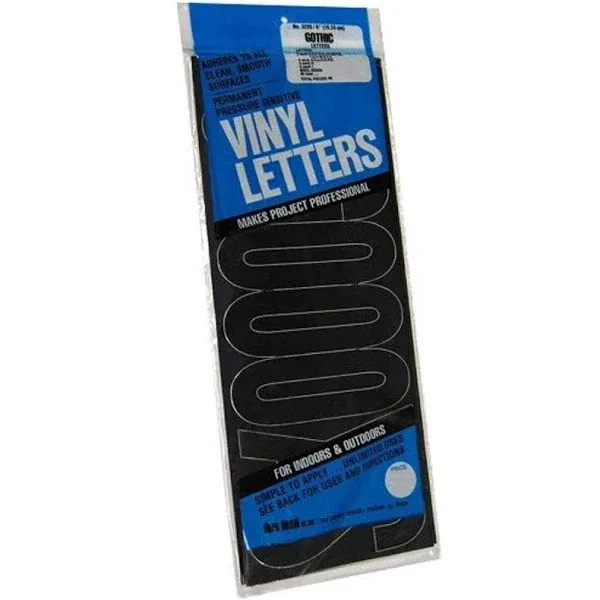 Duro Decal-3220K Permanent Adhesive Vinyl Letters, 6-Inch, Black, 94 Pack