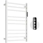 Towel Warmer,Stainless Steel Towel Warmer Rack for Bathroom -10 Bars Wall Mounted Towel Heater with Intelligent Touch Screen Timer, Hard Wired/Plug-in, Black