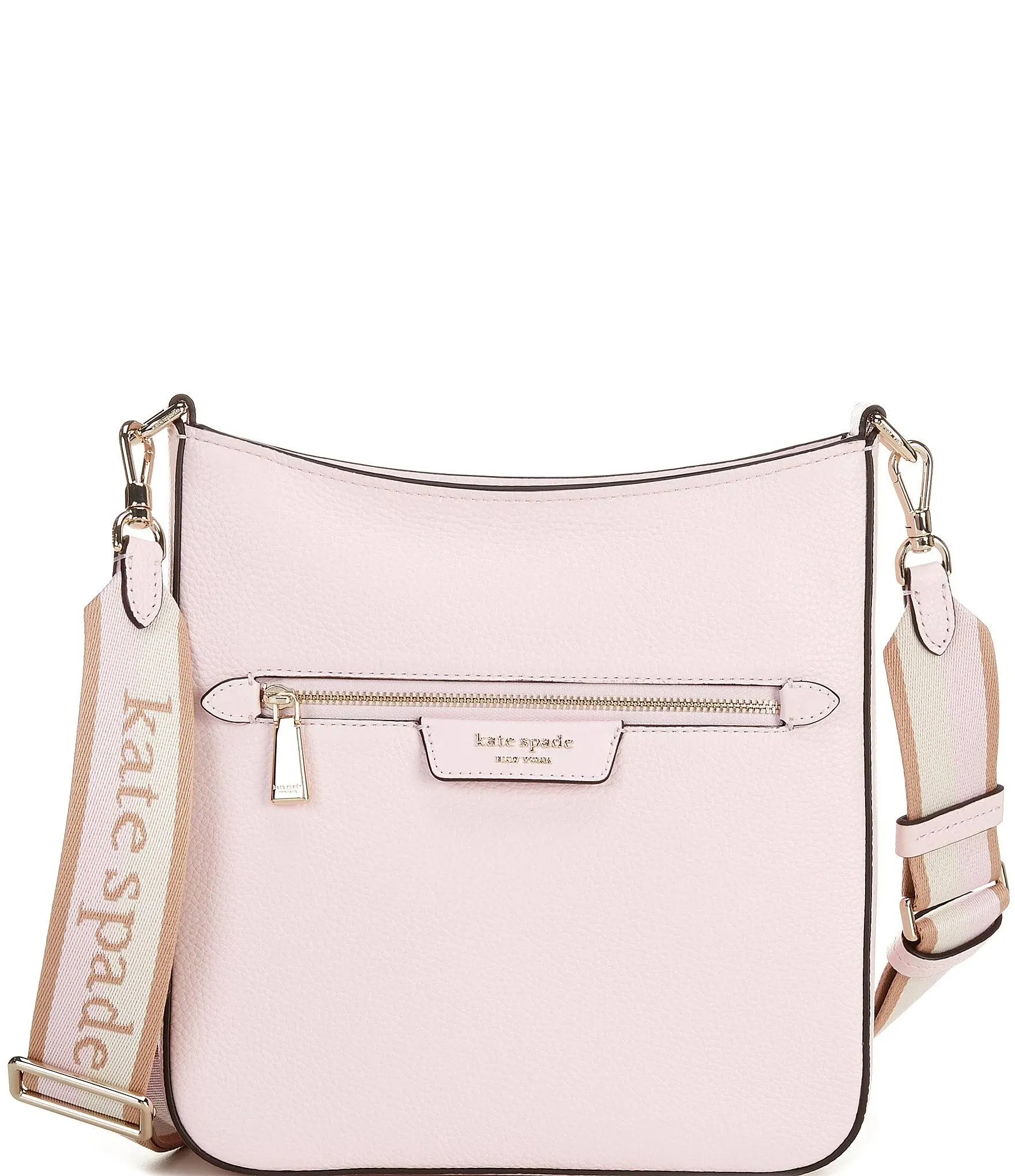 Striped Strap Hudson Messenger Crossbody Bag