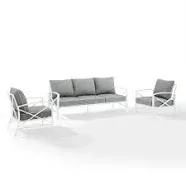 Crosley Kaplan 3 Piece Outdoor Sofa Set