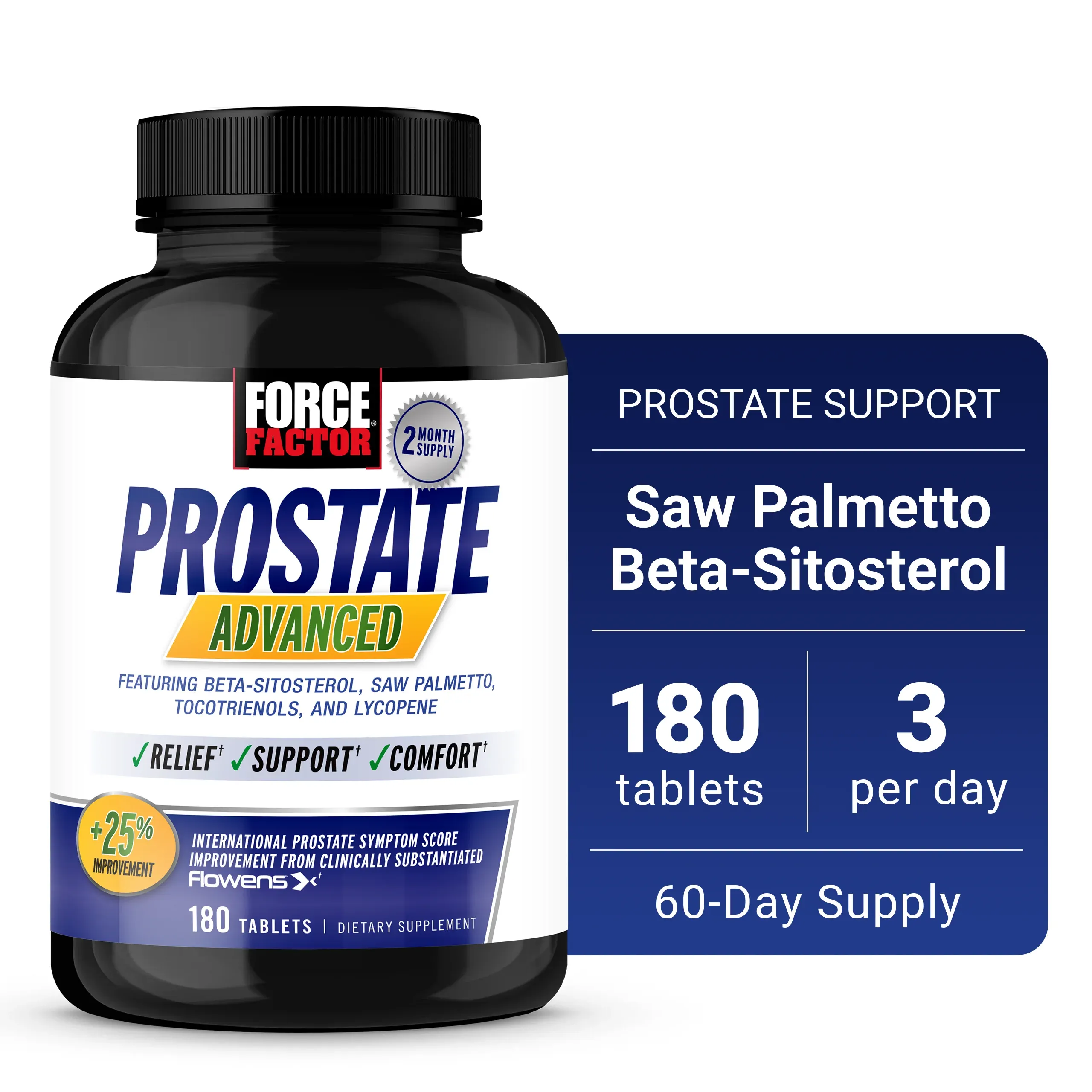 Force Factor Prostate Advanced, Prostate Supplement for Men,180 Tablets