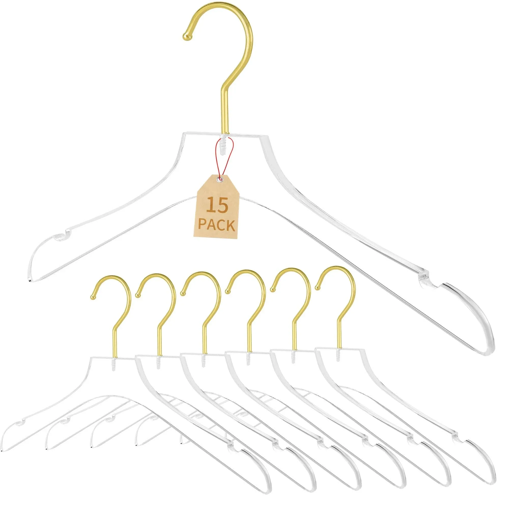 Acrylic Hangers Clear and Gold Hangers Premium Quality Clear Acrylic Clothes ...