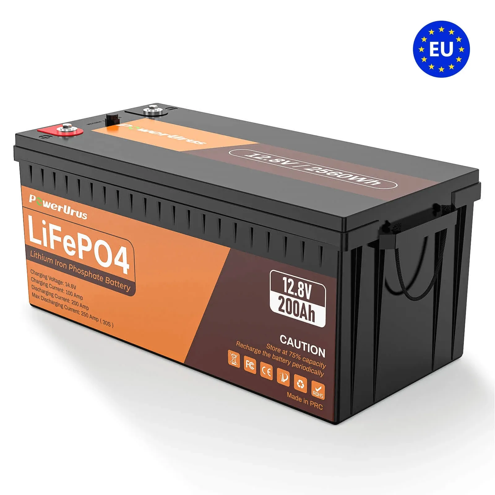 PowerUrus 12V 200Ah Self Heating LiFePO4 Battery