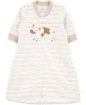 NWT\u200e Carter&#x27;s Micro-Fleece Cow Sleepgown Striped White SZ 0-3 Months