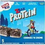 CLIF Kid Zbar Protein Cookies 'n Creme Crispy Snack Bars - 5-1.27 Oz