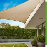 Coolaroo Premium Outdoor Sun Shade Sail with Hardware Kit 95% UV Block Protection for Backyard, Garden, Patio, 16'5" Triangle, Beech