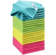 HOMEXCEL Microfiber Cleaning Cloth,12 Pack Cleaning Rag,Cleaning Towels with 4 Color Assorted