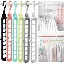 HEYHOUSE Closet Organizers and Storage,College Dorm Room Essentials,Pack of 6 Multifunctional Organizer Magic Space Saving Hangers with 9 Holes