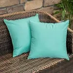 MIULEE Pale Green Decorative Outdoor Waterproof Square Garden Cushion Sham Throw Pillowcase Shell 2 Pack