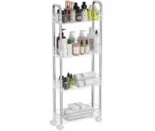 TESOIN Slim Rolling Storage Cart, 3 Tier Mobile Multipurpose Kitchen Shelf Or...