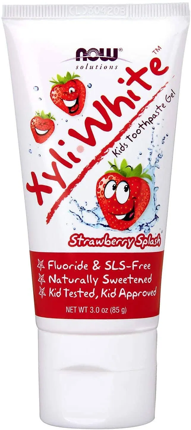 Now Foods Solutions XyliWhite Kids Toothpaste Gel Strawberry Splash 3.0 oz (85g)