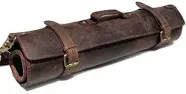 vintage crafts Genuine Buffalo Leather Knife Roll Set Chef's Knife Holder Cutlery Sheath Artist Case Organizer Storage bag Travel Friendly Gift