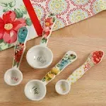 Willow 8 Piece Measuring Scoops and Measuring Spoons Ceramic Floral